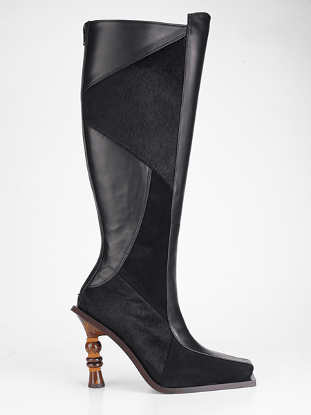 Chikari Patchwork Boot - Black