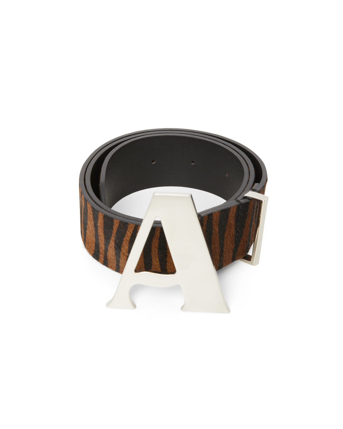 "A" Buckle Brown Pony Leather Belt