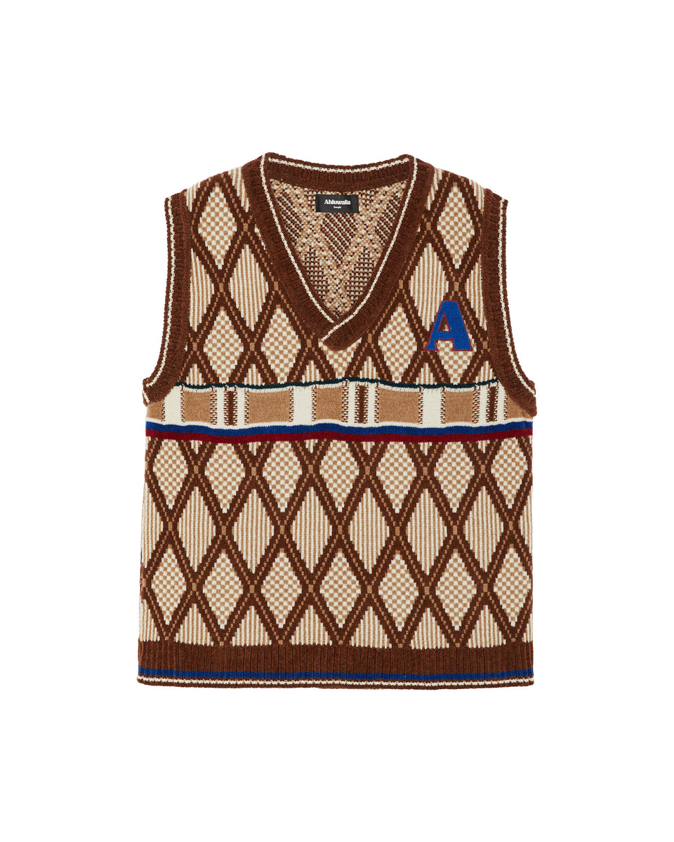 Ahluwalia – Kingpin Knitted Vest Brown - Size L