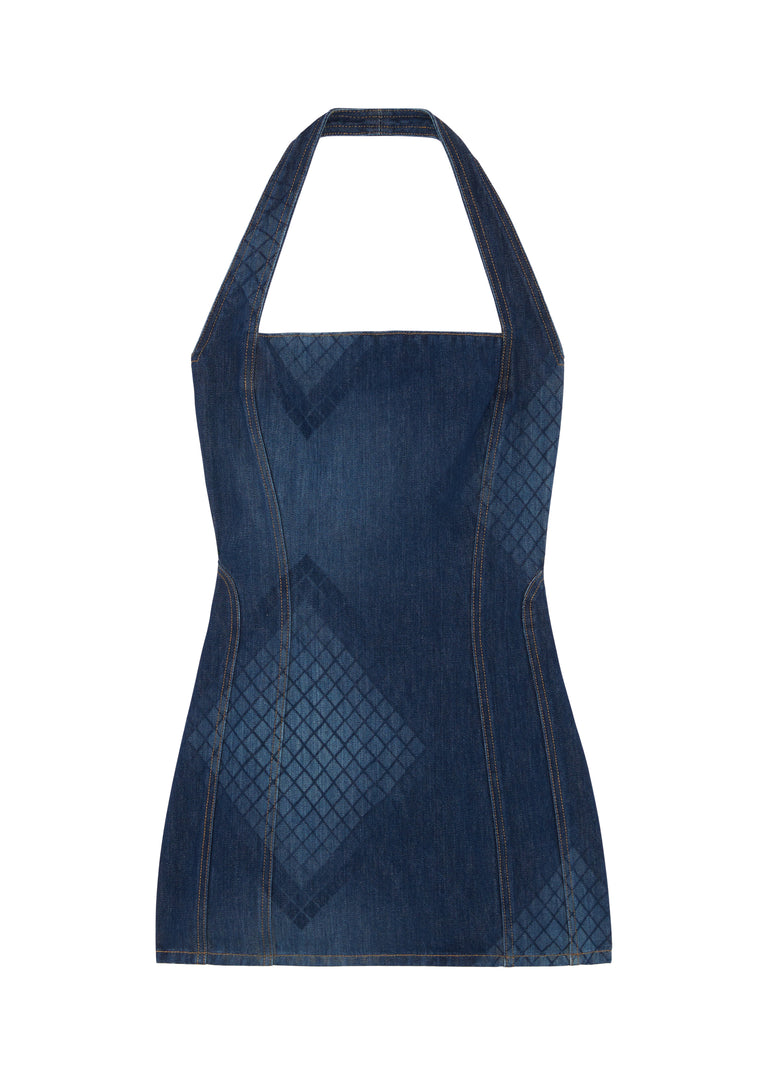 Laser Denim Mini Dress