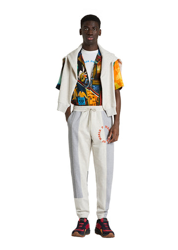 Grey marl mix-up sweatpants