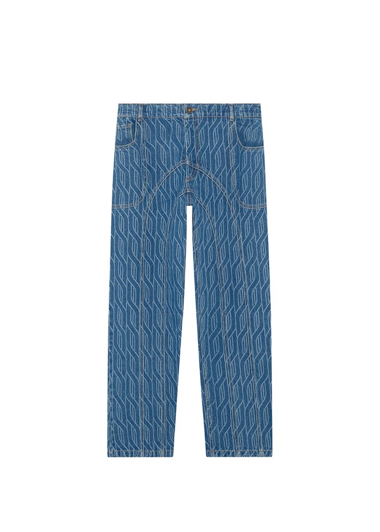 Laser Monogram Jeans Blue