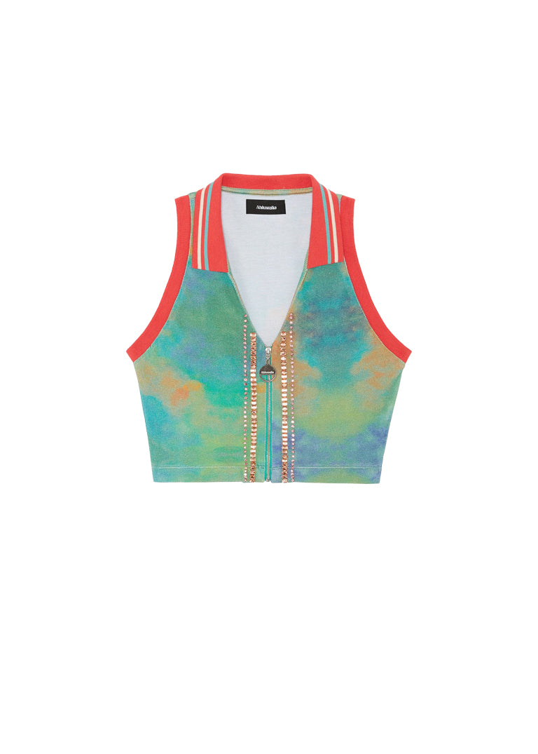 Rani Cropped Polo Vest