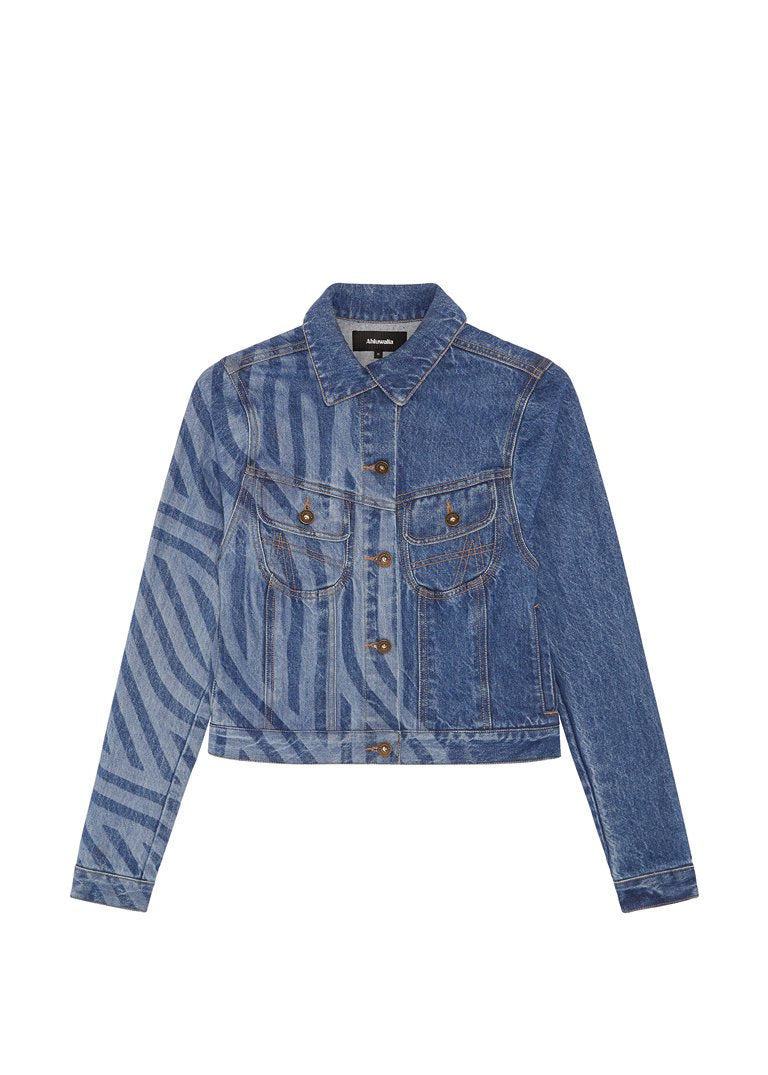 Fitted laser denim jacket